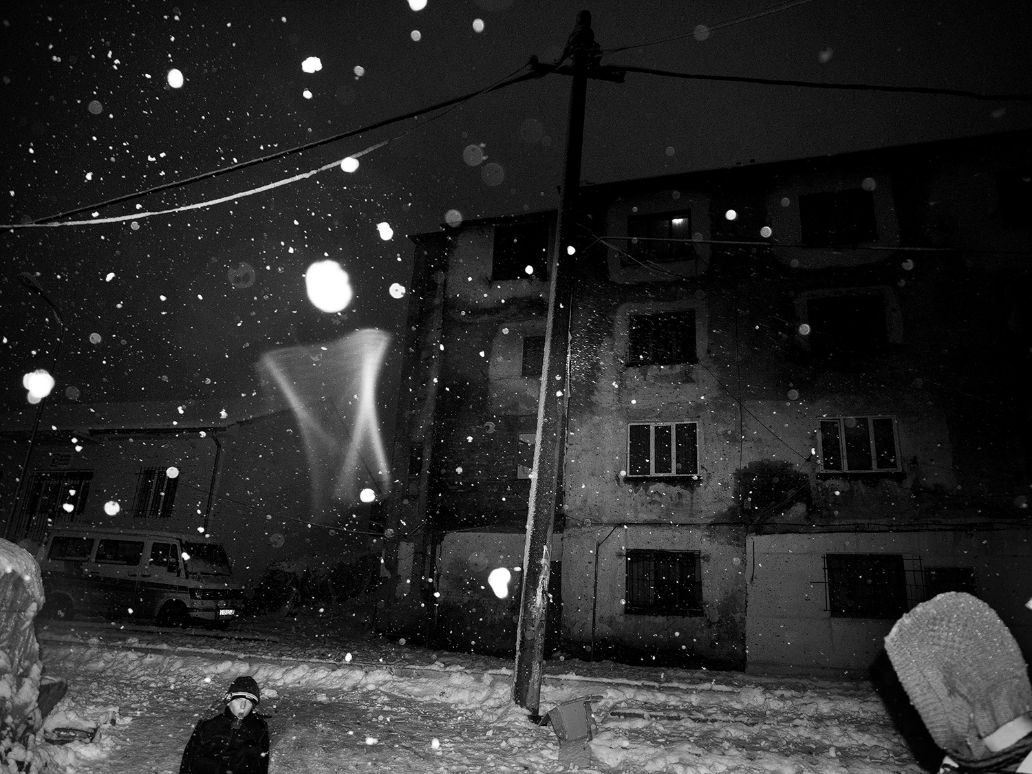Snowing day. Albania